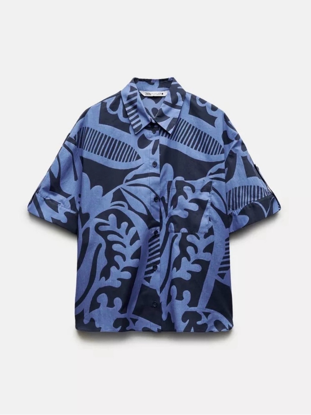 New ZARA 2-Pce ZW Collection Relaxed Printed Shirt And Pant Set - Picture 5 of 13